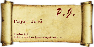Pajor Jenő névjegykártya