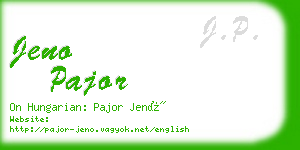 jeno pajor business card